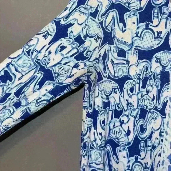 Lily Pulitzer Ophelia Get Trunky Elephant Print Swing Dress Size XS - Picture 4 of 10